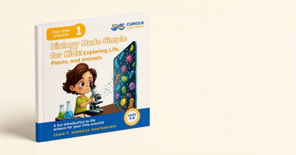 Biology Made Simple for Kids paperback edition cover — a science book for kids ages 5–8 — Curious Lab Press