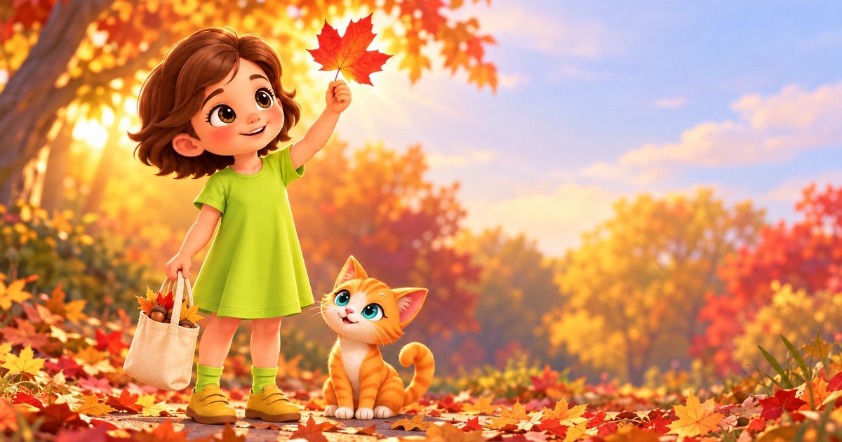 Fall science activities for kids: Sarah holds a red maple leaf up to the light on an autumn walk — Curious Lab Press
